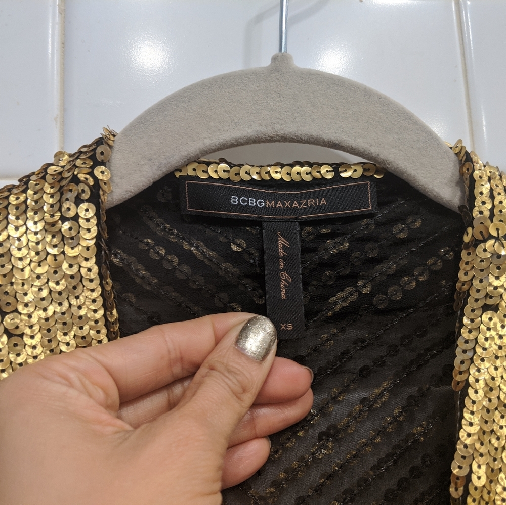 Bcbgmaxazria - Sequin Evening Blazer/Shell Top - image 2
